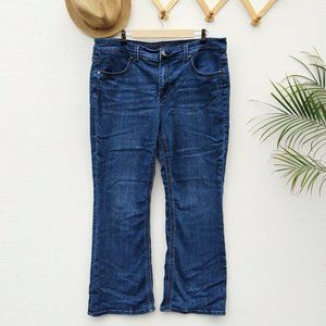 Melissa McCarthy Seven7 Flare Jeans Size 18 Medium Wash Stretch Embellis…